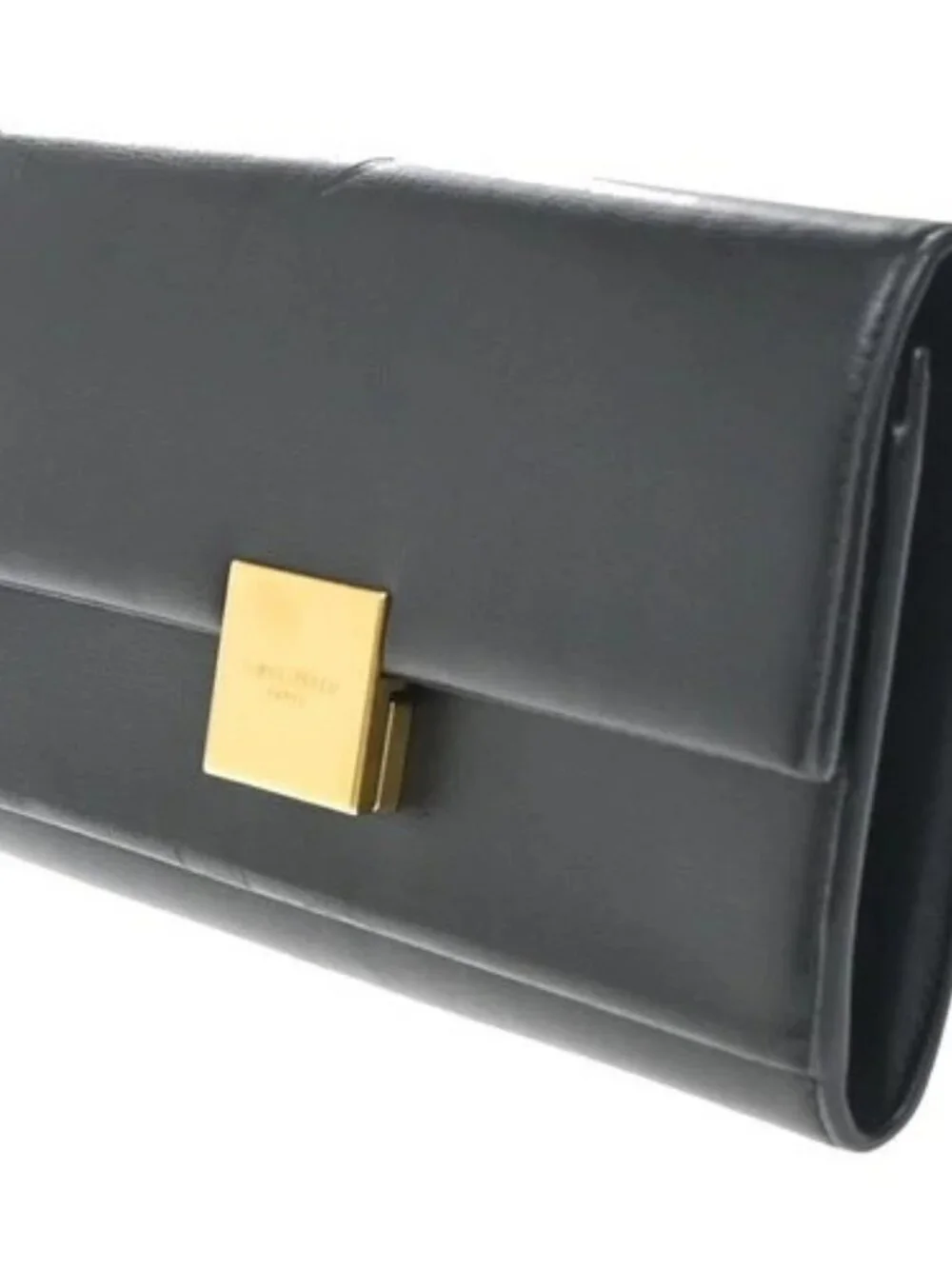 SAINT LAURENT YSL Logo Bifold Long Wallet Leather Black GHW Italy 68KP489 - Picture 2 of 16